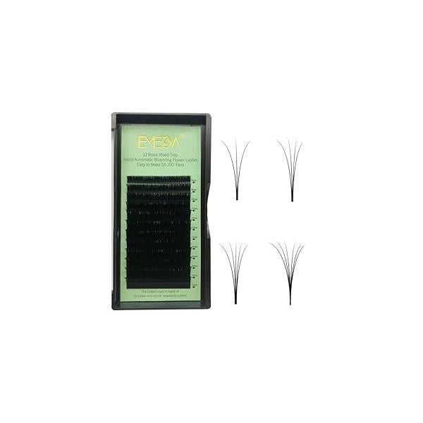 EMEDA Blooming Lash Extension 0.05mm D Curl 15mm Fast Automatic Self Fanning Flower Easy Volume Fan Lashes 2D~10D Rapid Extensions (0.05 15mm)