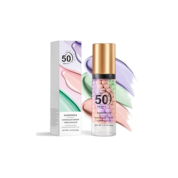 Color Correcting Facial Serum SPF 50 PA+++ Sunscreen Isolation Cream One Step Corrector Moisturizing Brightening Makeup Primer for Face Before Radiance Skin