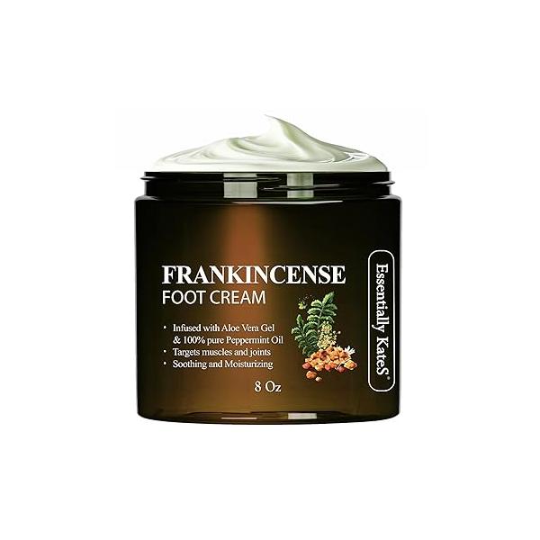 Frankincense Oil Foot Cream 8 Fl Oz - Fight Soreness and Stiffness in Tired Feet Sole, Achilles, Bridge, Ankle HillFoot (Parent) (8 Oz, Frankincense)