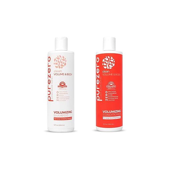 Purezero Clean Color Care Hydrating Shampoo & Conditioner Set - Toning, Balance for Treated Hair Hydrate Dry Zero Sulfates, Parabens