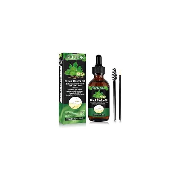 120 ML Eelhoe Hair Growth Oil, Carvenchi Natural Castor Oil for Dry, Damaged and Thin (2 Pcs)