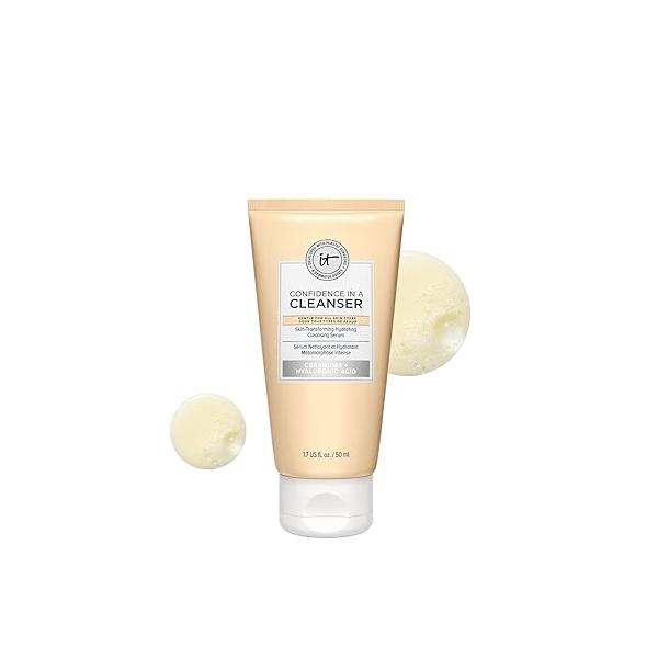 IT Cosmetics Confidence in a Cleanser - Hydrating Face Wash With Hyaluronic Acid & Ceramides, Supports Skin Barrier, Removes Makeup, Vegan, Sulfate Free, Gentle For All Types