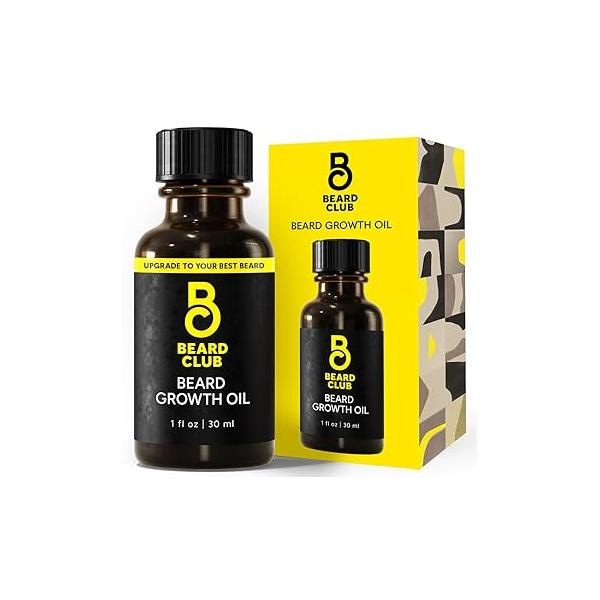 The Beard Club Biotin Balm for Men - Growth Shea Butter with Castor & Coconut Oil Moisturizing, Hydrating and Softening Cream Amber Cedar Scent 4 oz