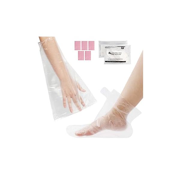 Segbeauty 200pcs Paraffin Wax Bath Liners, Plastic Socks for Moisturizing, Baths Gloves Hand, Foot Covers Pedicure Bags Feet Thermal Hot thera-py SPA Machine