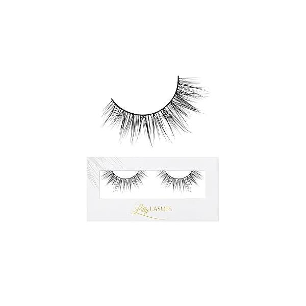 Lilly Lashes Royalty - Lite Mink | False Eyelashes Perfect for Small, Mono Lid And Almond Eyes Cat Eye Strip Fake Dramatic Fluffy Flare 15mm length, Reusable Up to 15 wears