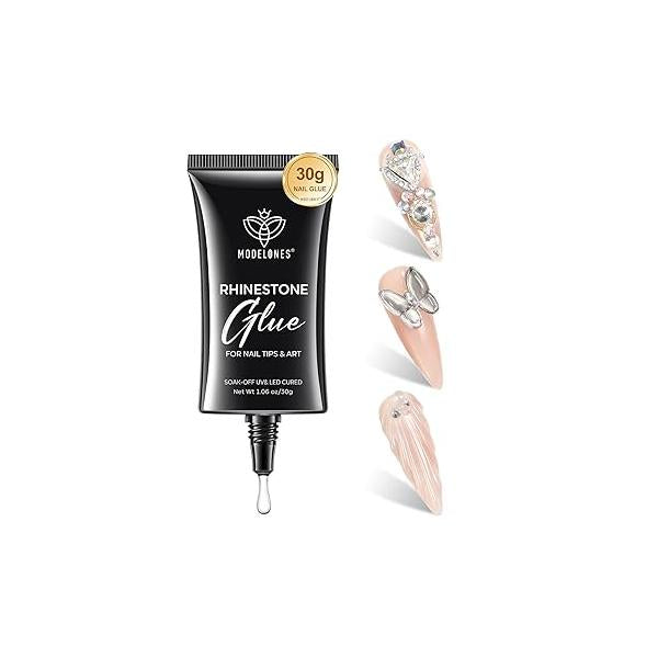 modelones Solid Nail Builder Gel, 3D Kit for Extensions & Sculpting Non-Sticky Clear Hard Gel Nails Art Salon or Home DIY Manicure U V Light Needed