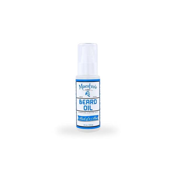 Maestro's Classic BEARD OIL | High-Shine Moisturizing & Taming for All Beard Types Lengths- Mark of a Man Blend, 2 Ounce