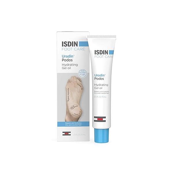 ISDIN Foot Care Cream, Uradin Podos Gel Oil, Repairs and Hydrates Dry Cracked Feet, 10% Urea, Fast Absorbing, Dermatologically Tested, 2.5 Fl Oz