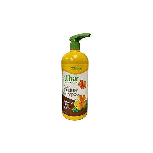 Alba Botanica More Moisture Shampoo, Coconut Milk, 34 Oz