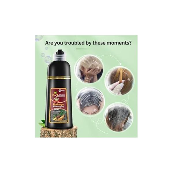Hair Dye shampoo, Leorx 3 In 1 Brown Color Shampoo For Refresh Instant Herbal Coloring Women&Men - Tintes Para El Cabello Profesional