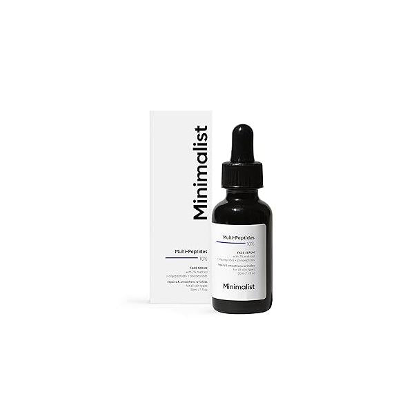 Minimalist Multi Peptide Night Face Serum for Anti Aging with Collagen Boosting | Reduces Wrinkles Hydrating With 7% Matrixyl 3000 & 3% Bio-Placenta For Women Men 1 Fl Oz / 30 ml