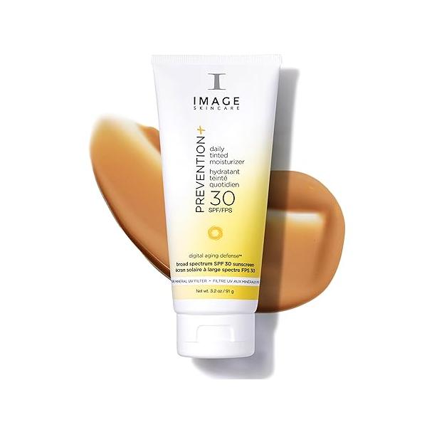 IMAGE Skincare, PREVENTION+ Daily Tinted Moisturizer SPF 30 Sunscreen, No White Cast, 3.2oz