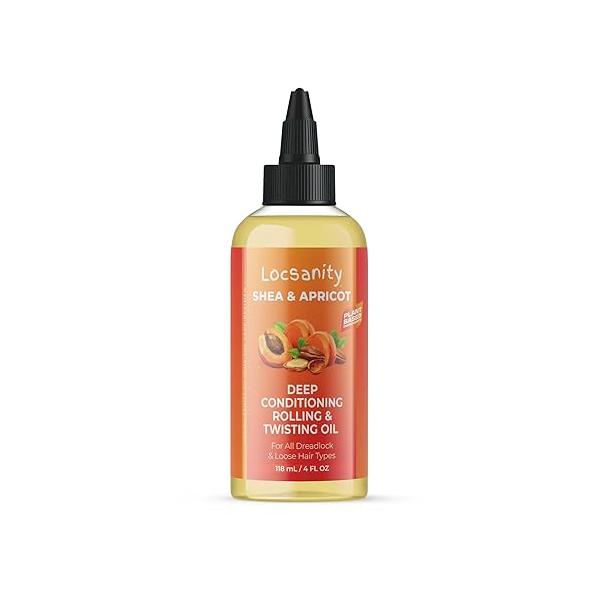 Locsanity Shea & Apricot Loose, Natural Strength Growth Formula Dreadlock Hair Rolling and Conditioning Oil