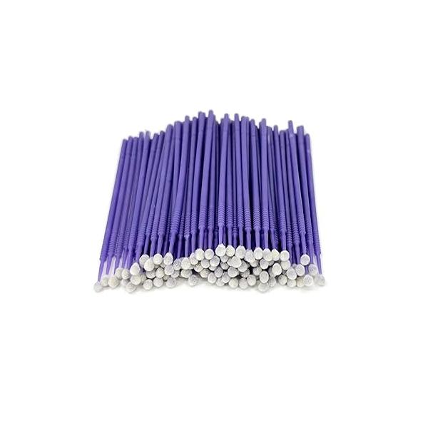 Disposable Micro Applicator Brush for Makeup, Eyelash Extension, Lash and Mascara Application Personal Care (100 Count (Pack of 1), Purple (XL))