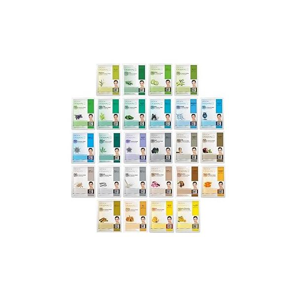 DERMAL 39 Combo Pack A Collagen Essence Korean Face Mask - Hydrating & Soothing Facial with Panthenol Hypoallergenic Self Care Sheet for All Skin Types Natural Home Spa Treatment Masks