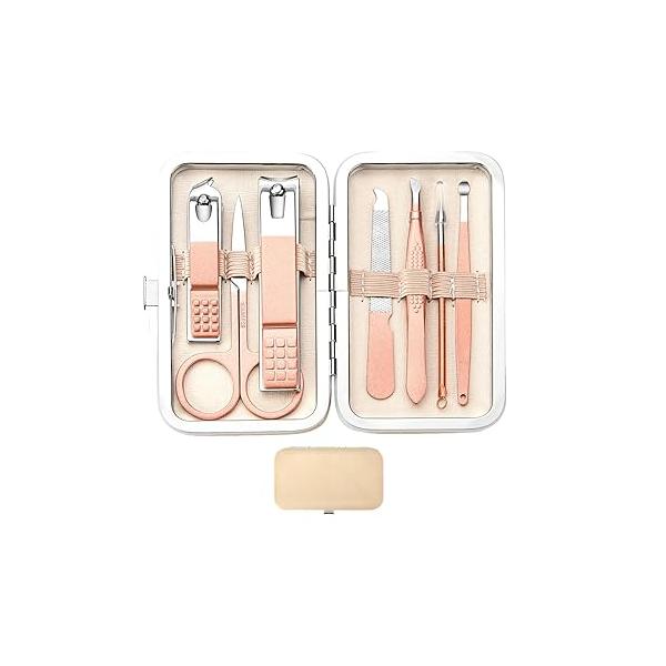 Manicure Set Nail Clipper Men Women Clippers Toenail Fingernail Cutters Personal Care Tools Pedicure with Travel Case Grooming Kit Present for Family Friends
