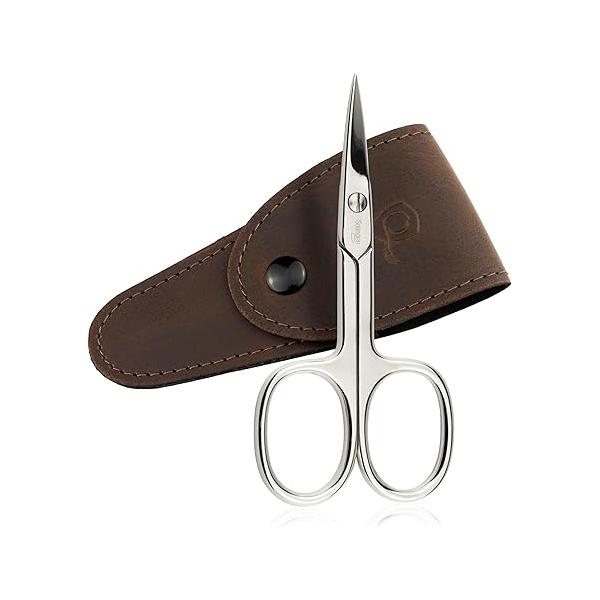 Solingen Curved Cuticle Scissors - Precision German Steel for Manicure & Pedicure, Eyebrow Eyelash Grooming, Extra Sharp with Premium Storage Case