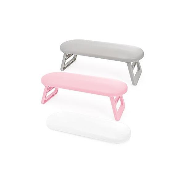 Hedume 3 Pack Nail Arm Rest, Foldable Hand Plastic Pillow Art Accessories Tool for Tech, Manicure, Pedicure, Salon, Home Use