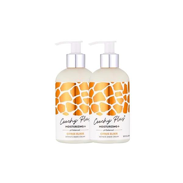 IntiMD Coochy Plus Intimate Shaving Cream Citrus Elixir For Pubic, Bikini Line, Armpit and more - Rash-Free With Patent-Pending Moisturizing+ Formula Prevents Razor Burns & Bumps, In-Grown Hair