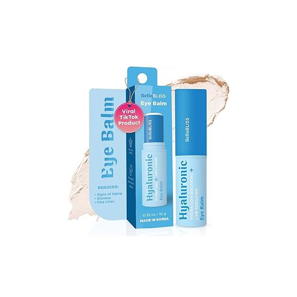 BellaBLISS Hyaluronic Eye Balm Reduces Anti-Aging Dryness and Fine lines, Hydrating - under eye cream Made in korea 0.35 oz / 10 g Pack of 1