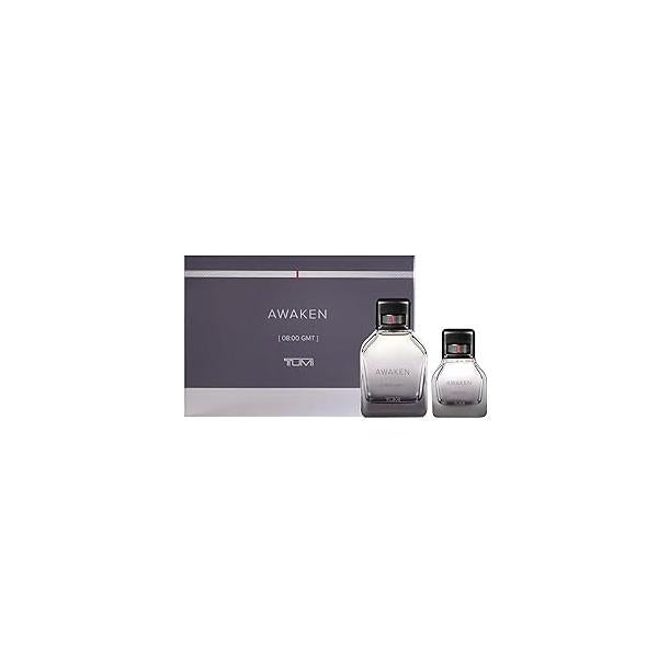 TUMI AWAKEN 08:00 GMT Gift Set - Refreshing Cologne for Men with Woody Fragrance Notes 3.4 oz & 1.0 Eau de Parfum