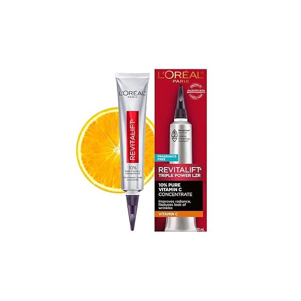 L'Oreal Paris Revitalift 10% Pure Vitamin C Face Serum, Brighter Skin, Reduced Wrinkles, Fragrance Free 1 0z.