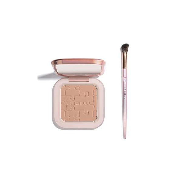 Powder Contour Palette, Matte Finish, Brown Color Family, 0.17 Ounce, Unisex, Compact, Not Water Resistant, Face Makeup, Milk Tea Grey, All Skin Tones