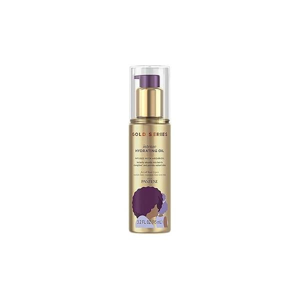 Pantene Gold Series Intense Hydrating Oil Treatment, 3.2 Fl Oz - Hair Infused with Rich Argan for Beautiful, Shiny - Dye, Paraben and Sulfate Free Formula