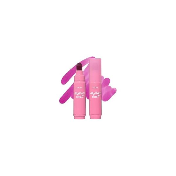 ETUDE Dear Darling Marker Tint #4 Mlik Strawberry (5g) | Hydrating & Long Lasting Lip Stain High Pigmented Maker with Easy Drawing Tip Korean Tint, Makeup, Kbeauty