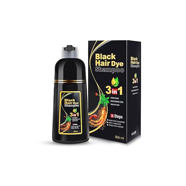 MEIDU Dark Brown Hair Color Shampoo for Gray Coverage, Instant 3-in-1 Dye Women (16.9 Fl oz)