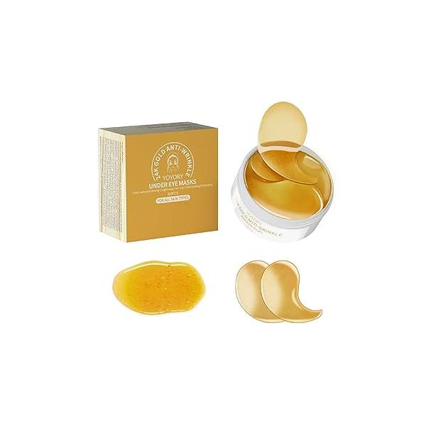Hydrogel Under Eye Patches - Collagen & Hyaluronic Acid for Removing bags, Puffiness, Dark Circles Smoothing Skin Care Treatment Men/Women Morning/Night Routine (60 Pcs) Blue