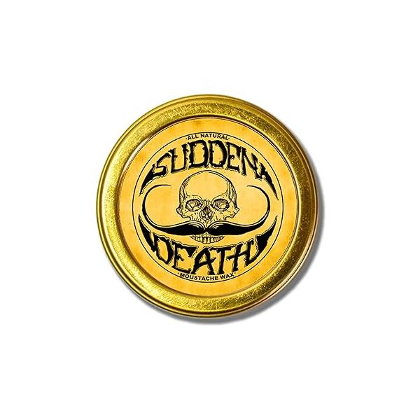 Mustache Wax Strong Hold Grooming For Men | Sudden Death Moustache & Beard 1oz Tin Perfect Handlebar Mustaches By Grip No Heat Source Required
