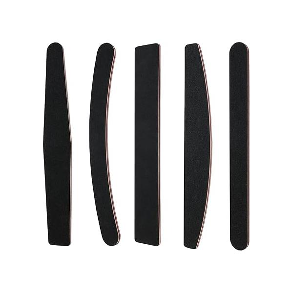Nail Files for Natural Nails, Emery Boards 5 Shape Set 100/180 Grit, Double Sided Fingernail File, Reusable Manicure Tools