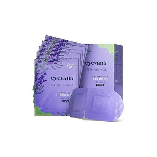 16 Packs Steam Eye Mask, Self Heating Warm Compress for Dry Eyes, Disposable Heated Mask Sleep, Spa, Travel Essentials & Relaxation Gifts Women, Stocking Stuffers (16, Ultra-Soft Lavender)
