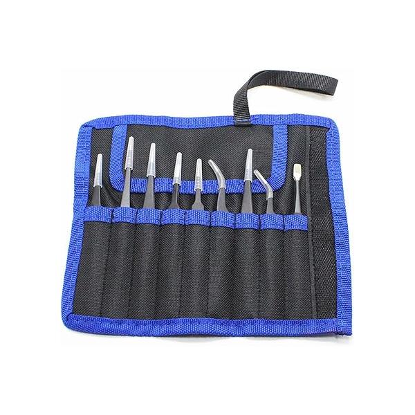 10Pcs Precision Tweezer Set,Eyebrow Tweezers Craft Kit Soldering Jewelry Ingrown Tweezers, Eyelash Extension