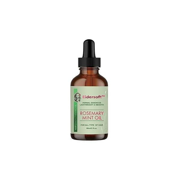 Rosemary Mint Scalp & Hair Strengthening Oil-Premium Organic Blend for Fast Growth, Reduced Loss, and Healthy Care with Non-Greasy Formula 2 fl oz Bottle, 100% Pure Natural