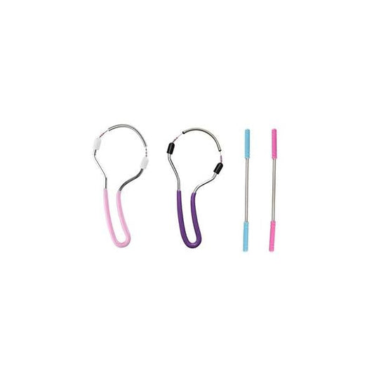 4 Pieces Facial Hair Removers Spring Face with Handle Removal Threading Tools for Women and Men (Random Color)