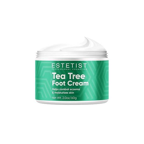 ESTETIST Tea Tree Oil Foot Cream for Dry Cracked Skin, Heel and Athletes - Helps with Scaly, Jock Itch Itchy Skin Moisturizer