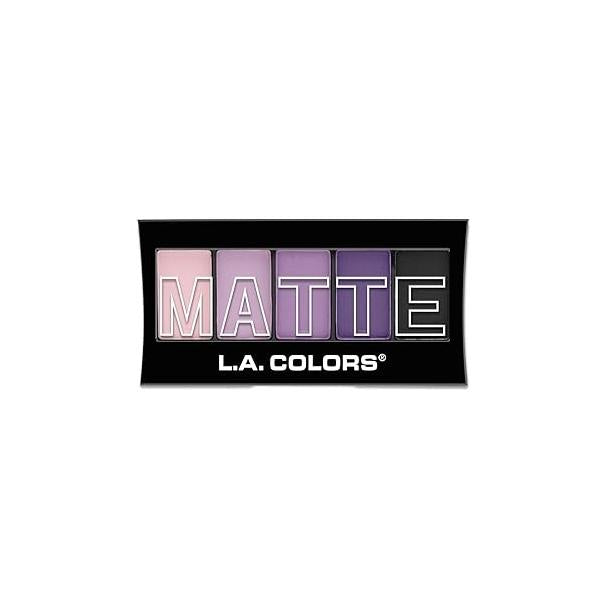 L.A. COLORS 5 Color Matte Eyeshadow Palette, Purple Cashmere CEM473