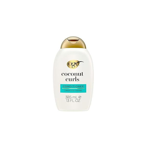 OGX Quenching + Coconut Curls Curl-Defining Conditioner, Nourishing Curly Hair Conditioner with /Citrus Oil & Honey, Paraben-Free Sulfate-Free Surfactants, 13oz