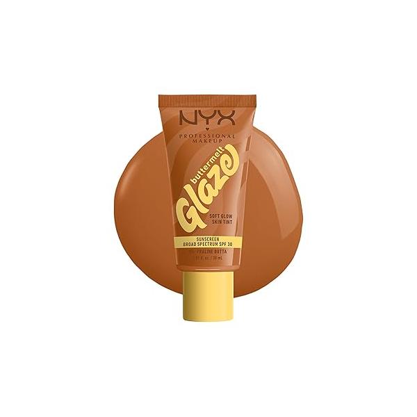 NYX PROFESSIONAL MAKEUP Buttermelt Glaze Soft Glow Skin Tint + SPF 30, Up To 12HR Wear, 02 Vanilla Bean Butta