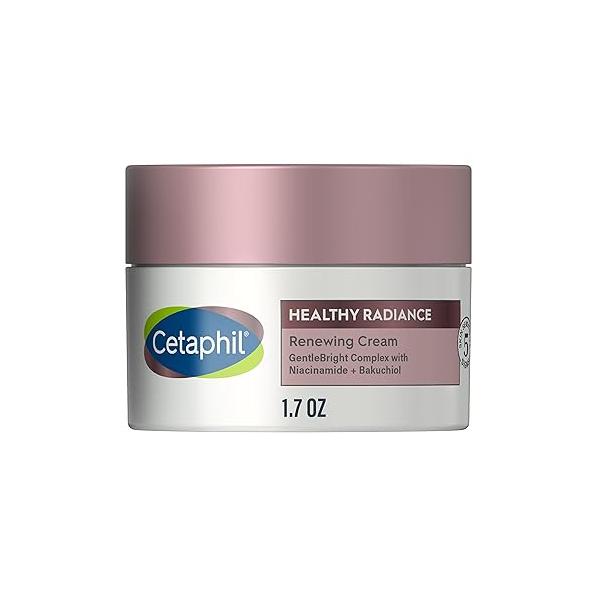Cetaphil Face Cream, Healthy Radiance Renewing Visibly Reduces Look of Dark Spots, Brightening Lotion, Designed for Sensitive Skin, Hypoallergenic, Fragrance Free, 1.7oz