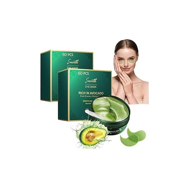 Vitamin C Eye Patches 2-Pack 120 PCS, Improving Skin Tone, Reducing Dark Circles and Refreshing, Collagen Mask for Puffy Eyes, Suitable Both Men Women