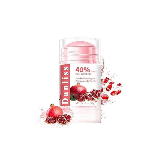 40% Urea Heel Balm Stick Intensive Cracked Foot Repair Miracle Cream for Calluses and Dry Feet Soothing Moisturizer Callus Remover 1.41 Oz (Pomegranate Flavour)