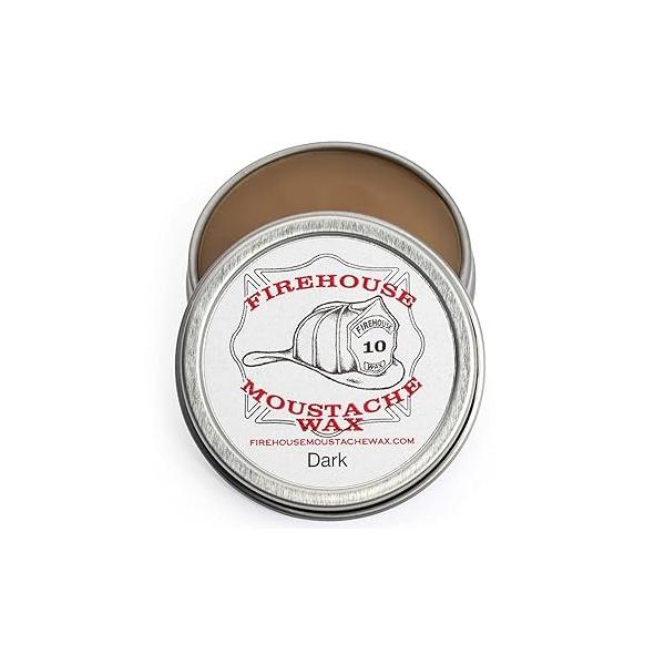 Firehouse Moustache Wax WACKY TACKY - Strong Heavy-Duty Dark Mustache & Beard Wax, Naturally Scented Colored, All-Weather (1 Ounce Tin); HANDMADE in Small Batches by John the Fireman