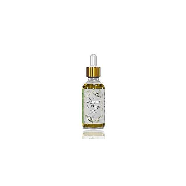 Nana's Magic Rosemary Oil Infused with Vitamin-E to Protect Hair, Skin & Nails (Health Canada CPN Registered) 60ml- Promotes New Hairs Strengthen Scalp Premium Hygienic