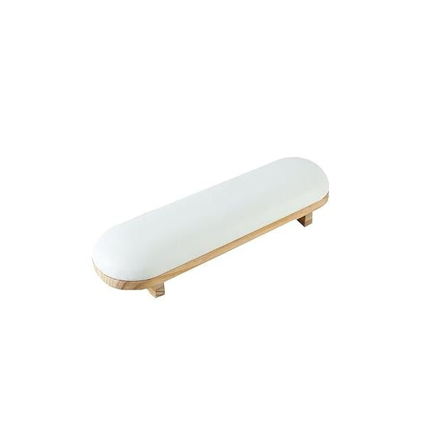 TANG SONG 1 Pcs Sponge Manicure Hand Rest Pillow Wooden Nail Stand Holder Table Armrest Cushion (Cream Yellow)