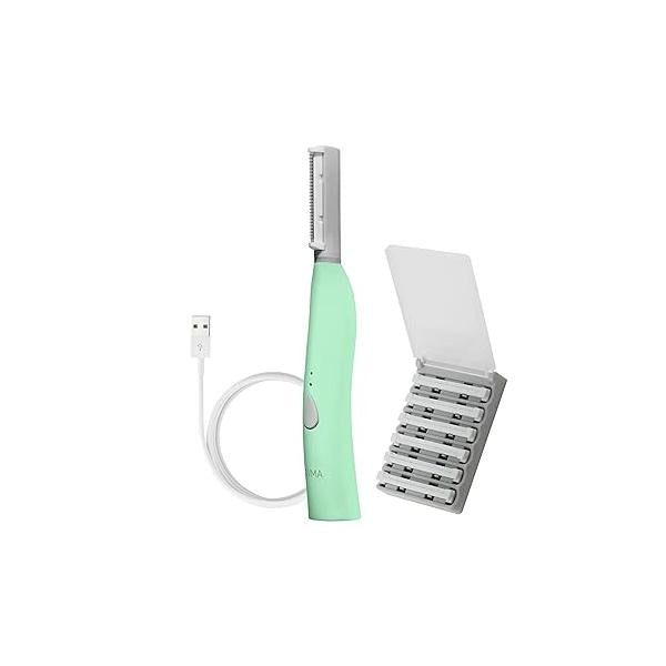 SPA SCIENCES - SIMA Patented Dermaplane Razor for Women Face - Painless 2-in-1 Facial Exfoliation & Peach Fuzz Hair Removal Anti-Aging 3 Speeds Rechargeable 7 Weeks Treatment