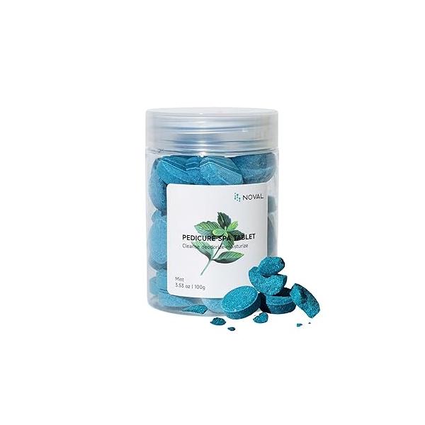 NOVAL Pedicure Supplies Spa Tablets Foot Bath Soak for Softening Skin Care, 100g (Mint)