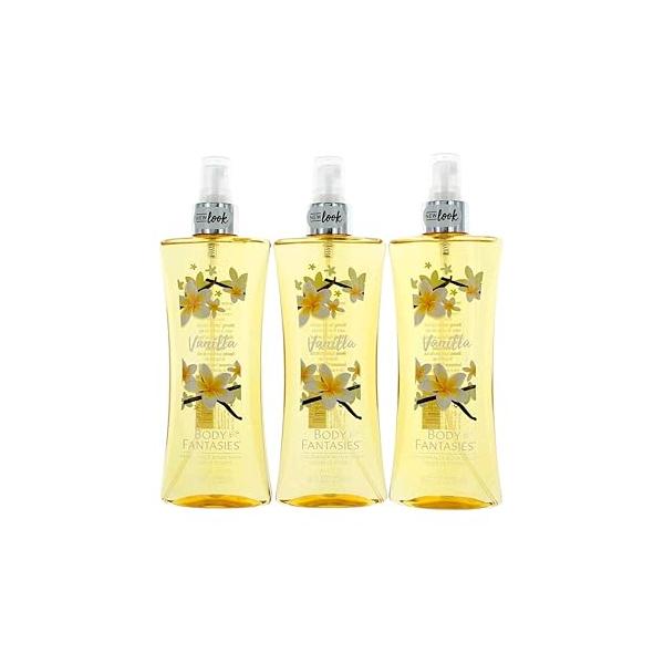 Vanilla by Body Fantasies, 3 Pack 8 oz Fragrance Spray for Women